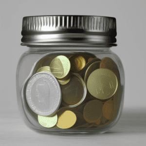 money coins in a jar
