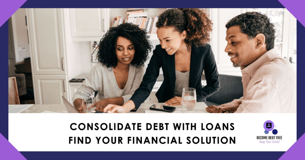 3 people looking into loans to consolidate debt
