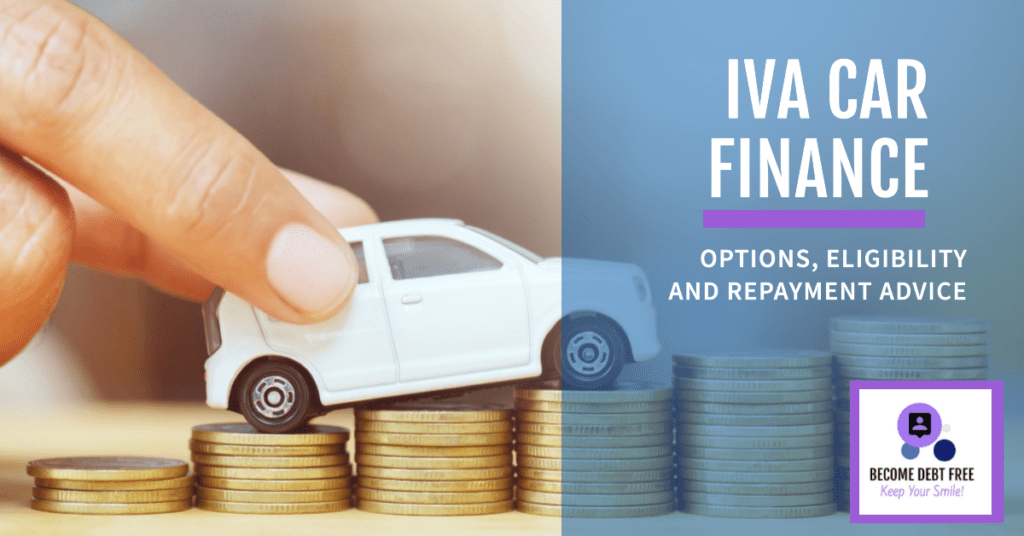 a toy car driving up a pile of coins to symbolise iva car finance